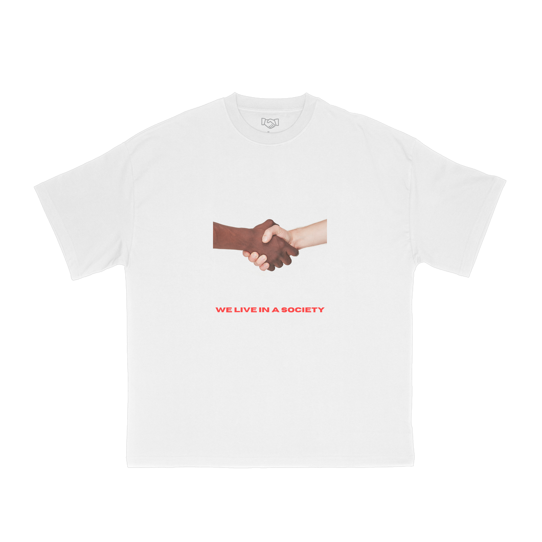 We Live In A Society Cover Tee (White)